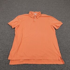 James Perse Polo Shirt Mens Medium Orange Standard Supima Cotton Made USA